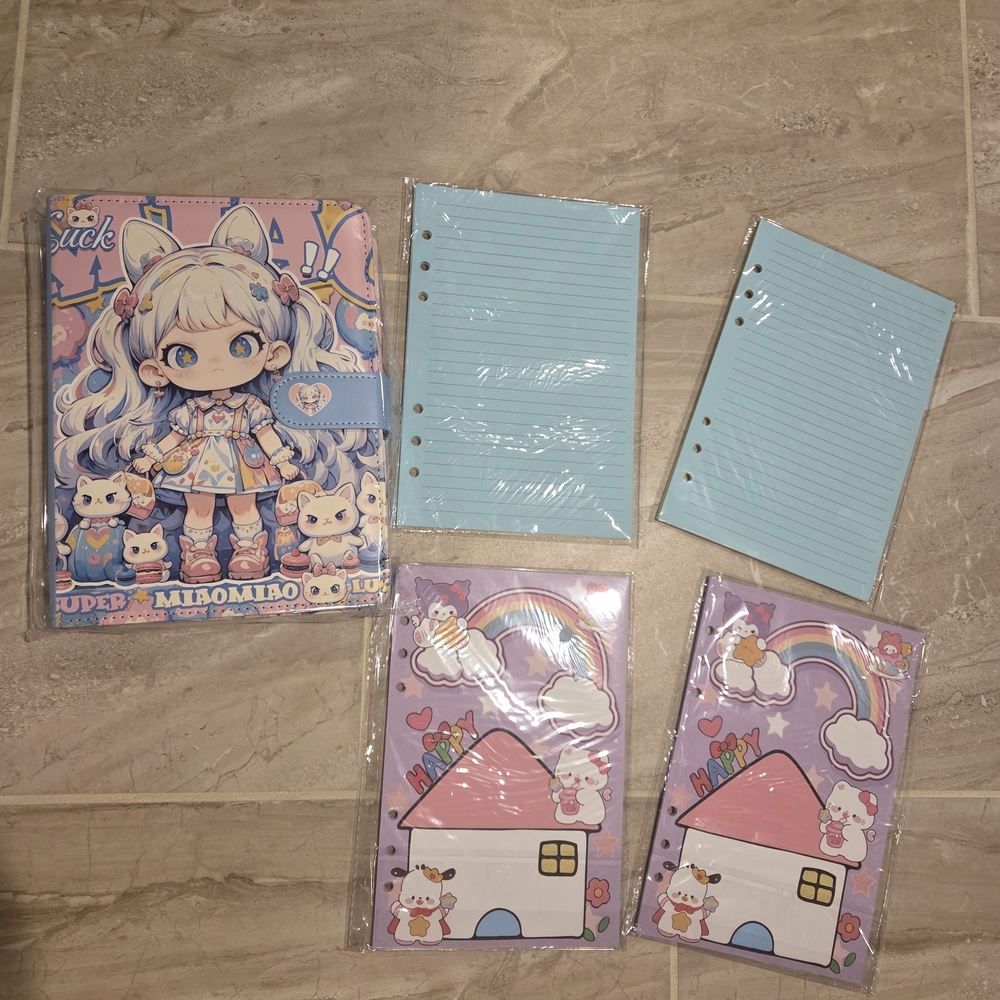 Cute Binder And Inserts with Cartoon Design